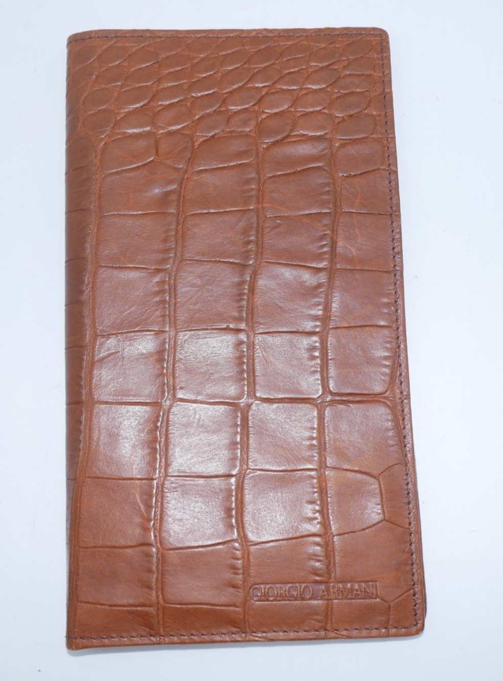 VTG GIORGIO ARMANI Crocodile Print Calf Skin Long Wallet